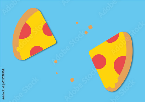 Pizza, DIbujo animado pizza. Migajas.