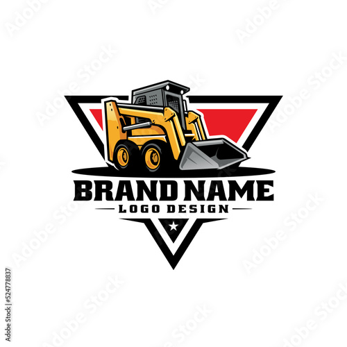 Skid steer loader heavy construction machine logo