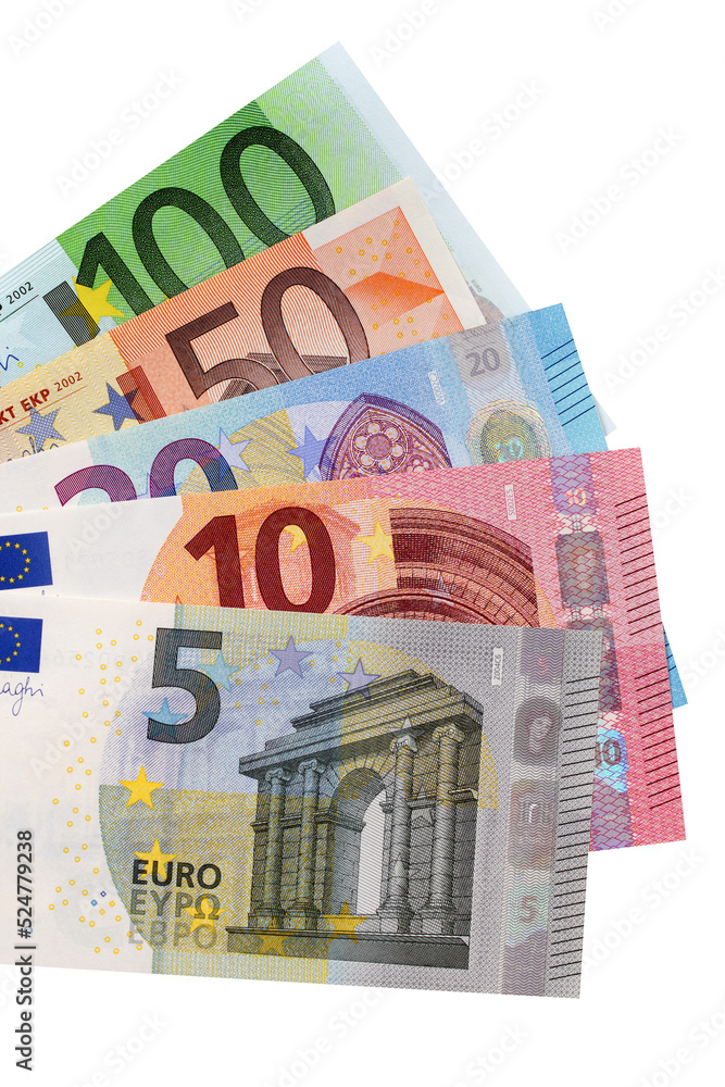 Various Euro currency money fan shape isolated european transparent background photo PNG file Various Euro currency money fan shape isolated european transparent background photo PNG file