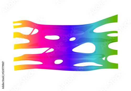 Rainbow slime stretched on a transparent background. Colorful vector illustration Child toy. Vector illustration mucus, paint, slime, snivels, chewing gum