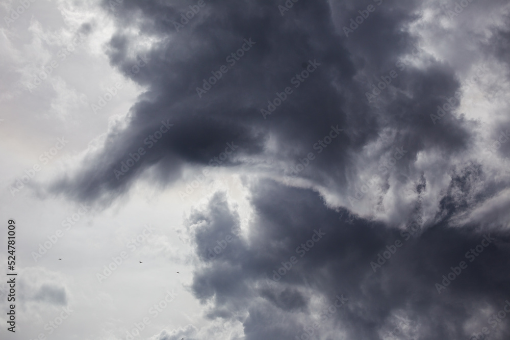 Fototapeta premium Black and white cloudy sky