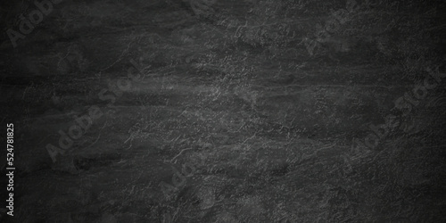 Dark Black stone concrete grunge texture background anthracite panorama. Panorama dark grey black slate background or texture.   © MdLothfor