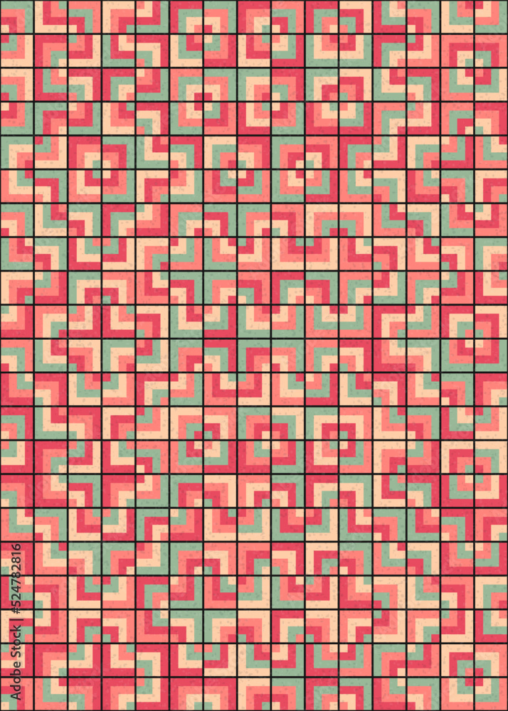 Fototapeta premium Abstract Geometric Pattern generative computational art illustration