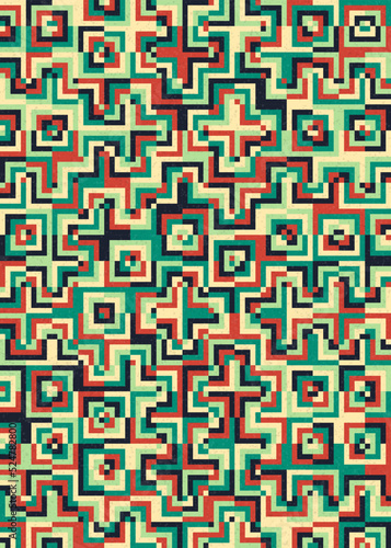 Abstract Geometric Pattern generative computational art illustration