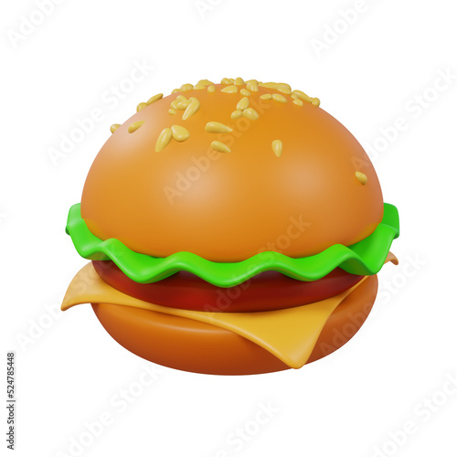 fast food 3d rendering illustration