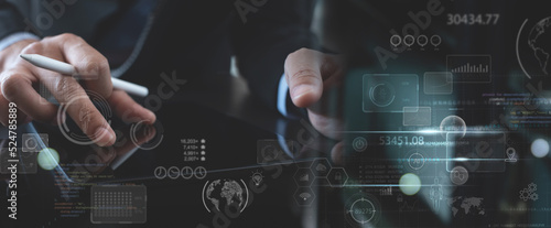Schilderij op canvas Business Intelligence, data science, digital technology concept