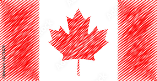 Canada flag vector isolate for banner or print or illustration in sketch style.