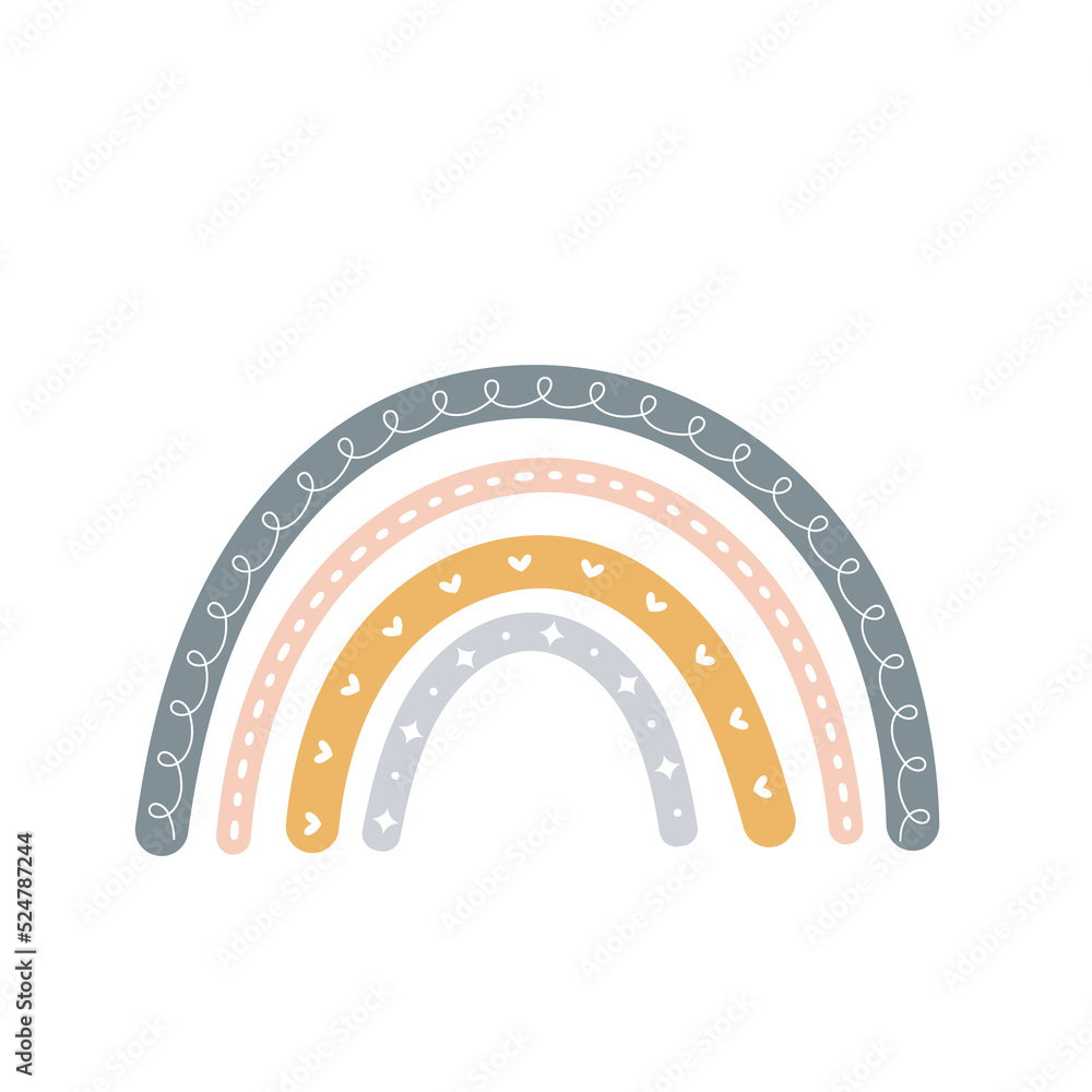 scandinavian rainbow cute greeting card elements isolated on a white background scandinavian rainbow cute greeting card elements isolated on a white background