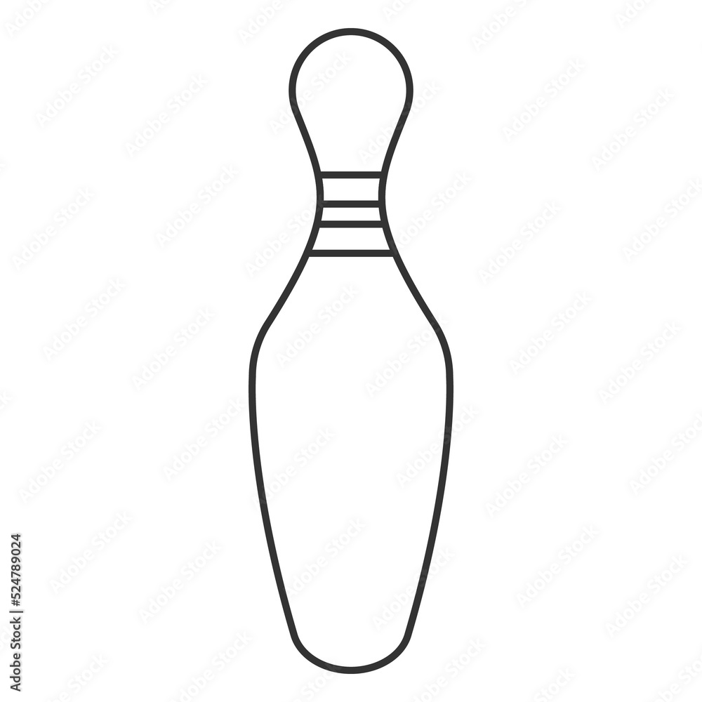Bowling pin Icon in outline style Bowling pin Icon in outline style
