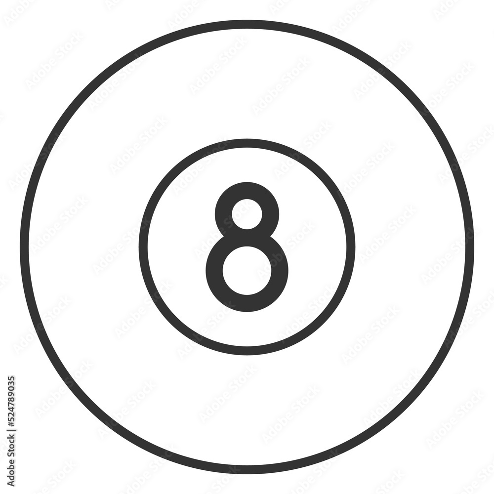 Billiard Pool ball Icon in outline style Billiard Pool ball Icon in outline style
