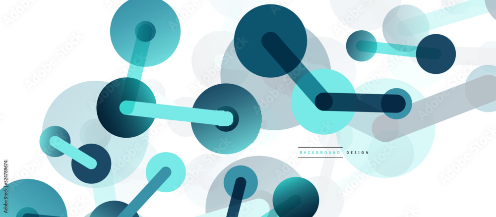 Abstract background. Round dots connected by lines. Trendy techno business template for wallpaper, banner, background or landing Abstract background. Round dots connected by lines. Trendy techno business template for wallpaper, banner, background or landing