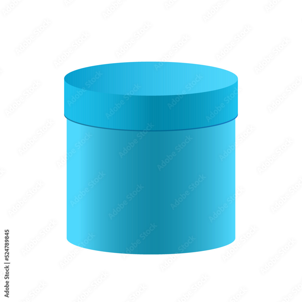 blue opened Plastic round container box package design illustration template. Round Gift White On White Background Isolated. Blue round gift box. Vector illustration isolated on white background. blue opened Plastic round container box package design illustration template. Round Gift White On White Background Isolated. Blue round gift box. Vector illustration isolated on white background.