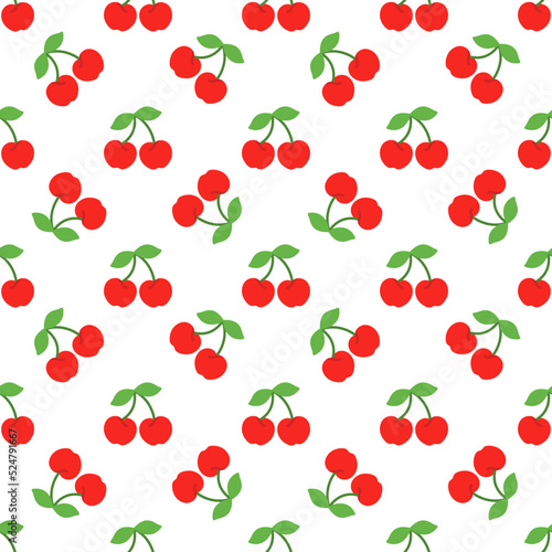 Cartoon cherry seamless pattern background.