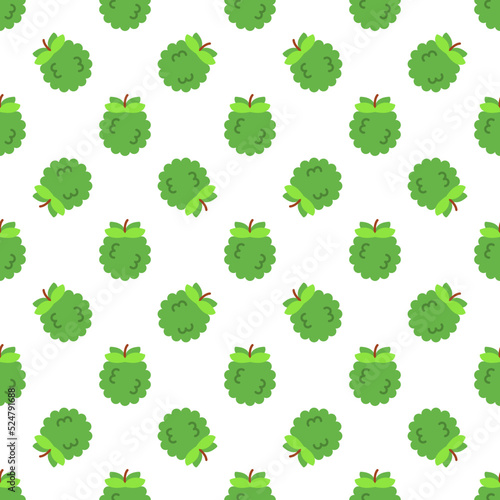 Cartoon custard apple seamless pattern background.