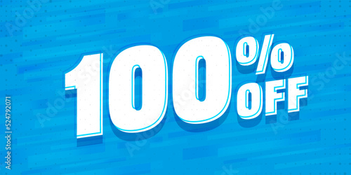 100 percent off discount banner template
