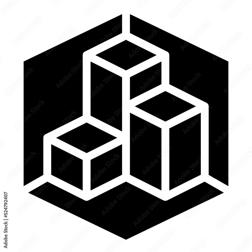 3D VISUALIZATION glyph icon