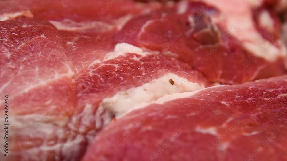 Meat at a butcher shop Meat at a butcher shop