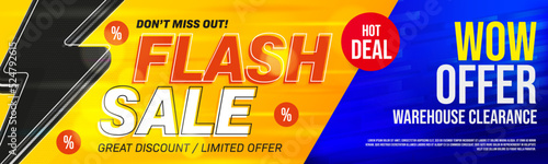 Flash sale banner warehouse clearance flyer