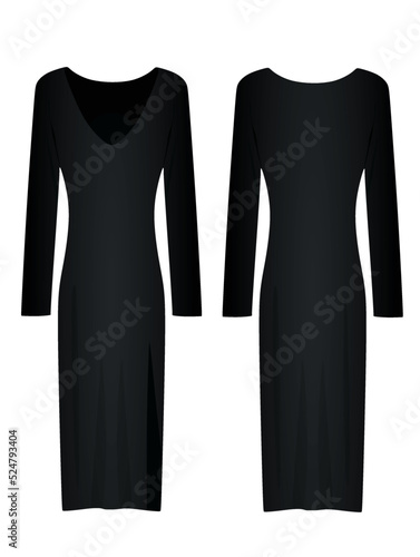 Black woman dress. vector illustration