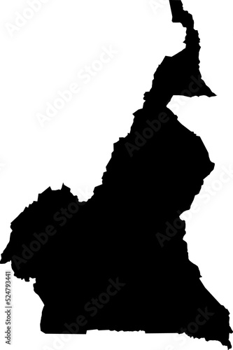 Africa Cameroun Map vector map.Hand drawn minimalism style.