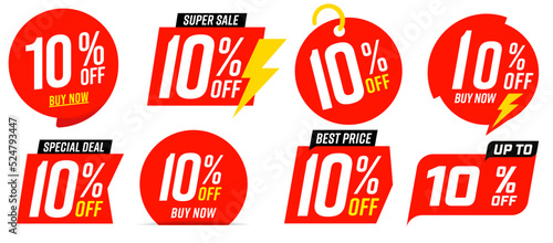 10 percent off super sale red tag template