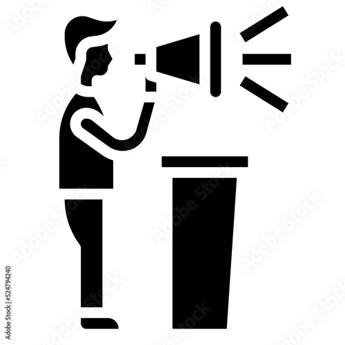ELECTION CAMPAIGN glyph icon