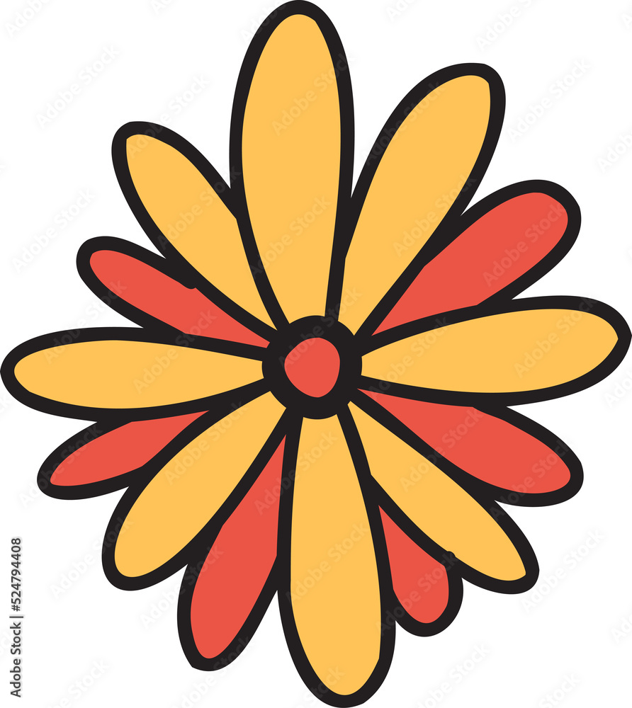 flower illustration on transparent background