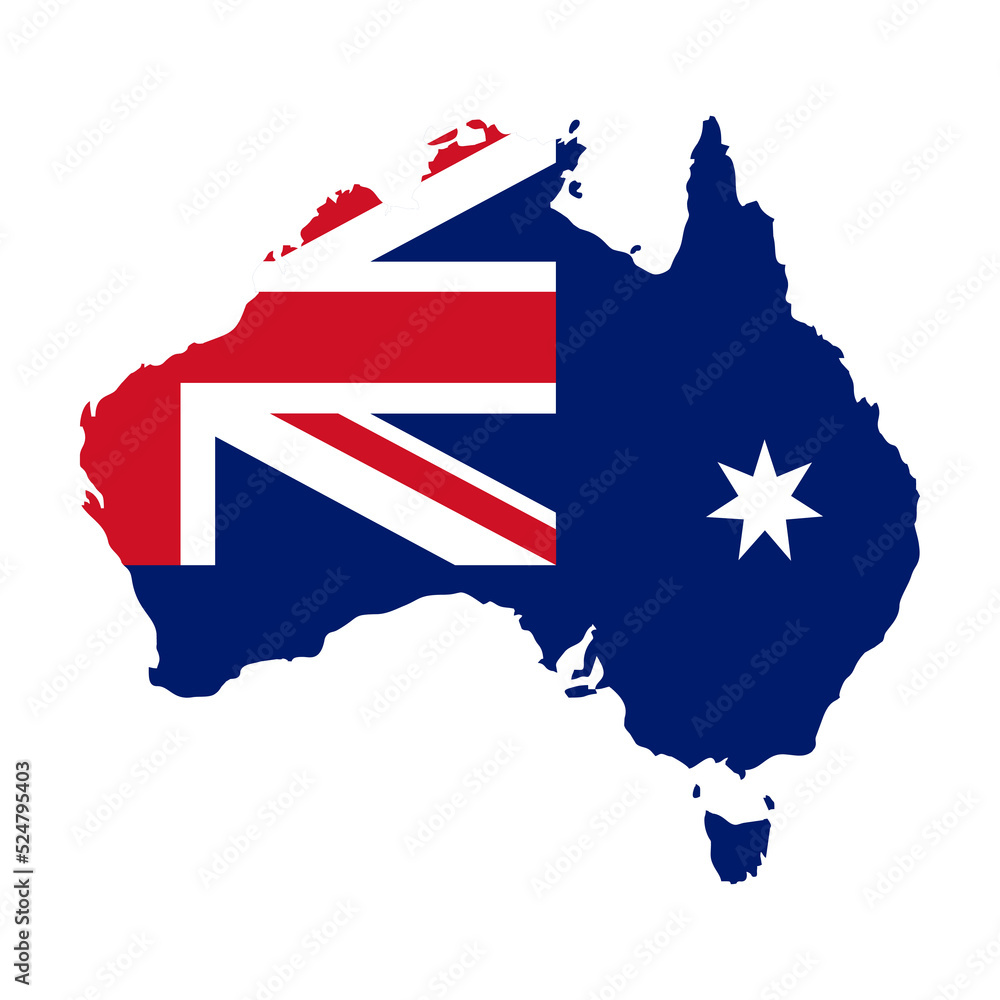 Fototapeta premium Australia map icon, geography blank concept, isolated graphic background vector illustration
