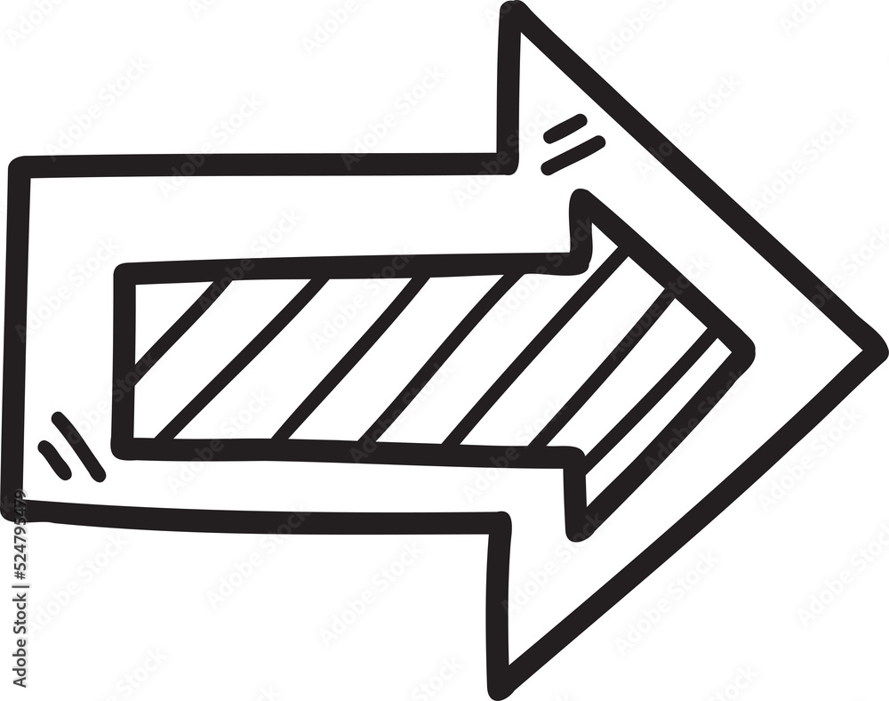 arrow doodle illustration on transparent background arrow doodle illustration on transparent background