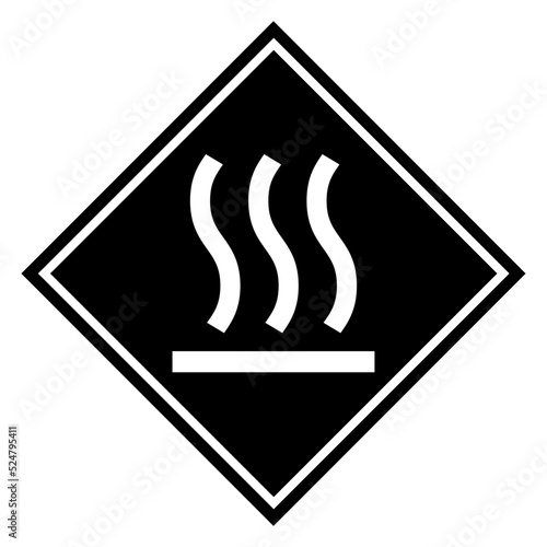Hot surface icon, safety graphic information symbol, risk notice attention mark, caution vector design