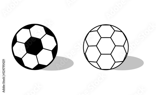 Set of Soccer, football ball symbol, single goal isolated design vector illustration, web game  object
