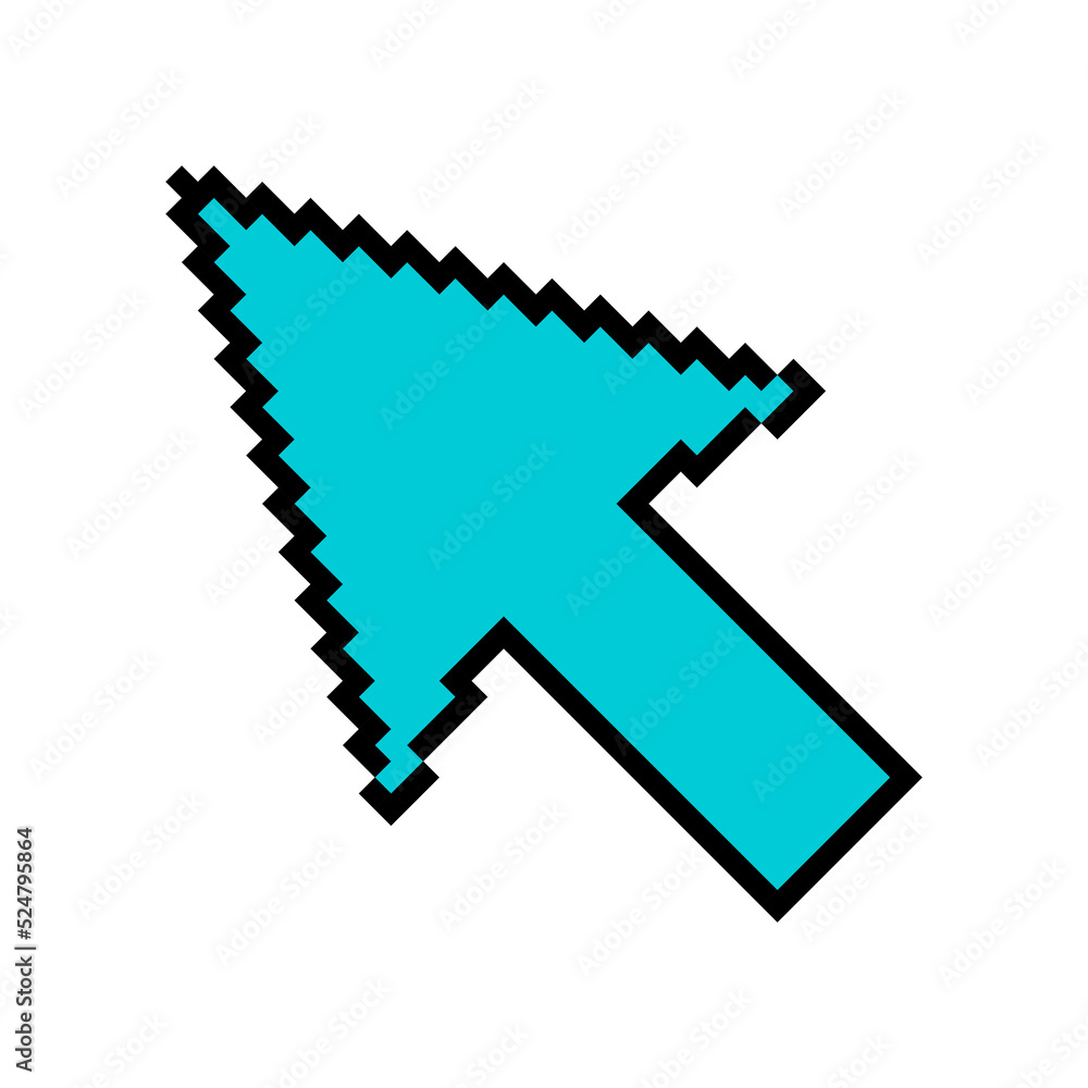 Arrow pixel icon, web cursor click mouse symbol, computer pointer vector illustration Arrow pixel icon, web cursor click mouse symbol, computer pointer vector illustration