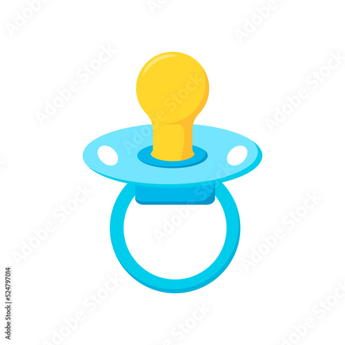 Pacifier baby dummy soother with nipple vector icon illustration.