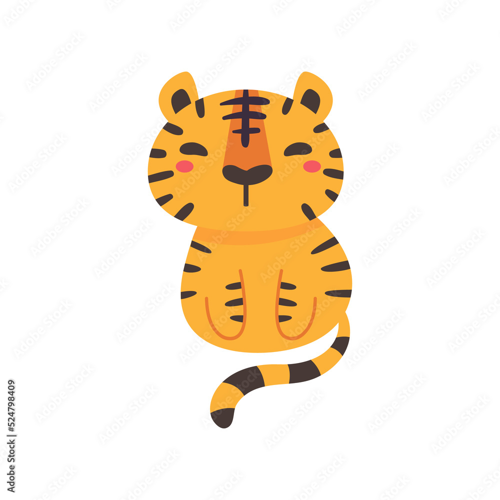Fototapeta premium Wild animal cartoons. cute tiger Elements for decorating the year of the Tiger