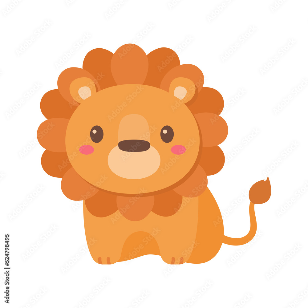 Fototapeta premium Wild animal cartoons. cute tiger Elements for decorating the year of the Tiger