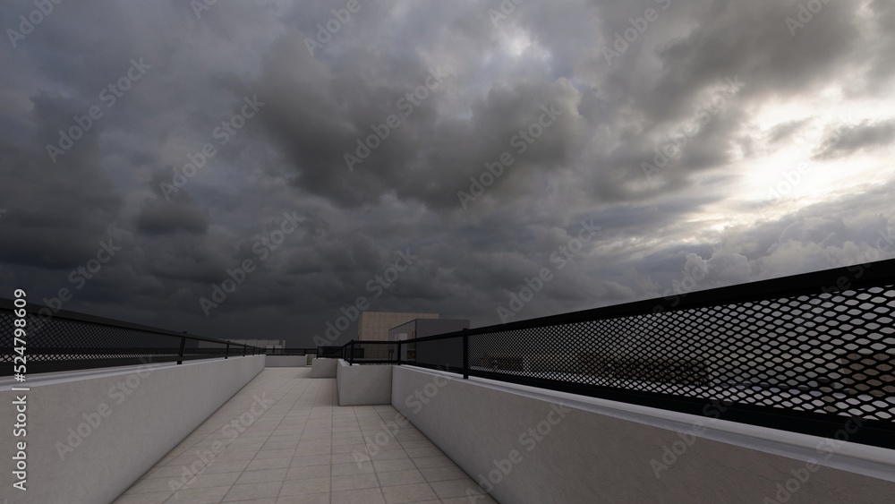 Fototapeta premium sunset over the rooftop