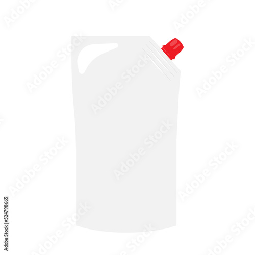 blank plastic doypack stand up pouch with spout. Flexible packaging mock up for food or drink for your design. sauce pack soft cream, milk, sauce, mustard, mayonnaise. vector illustration

