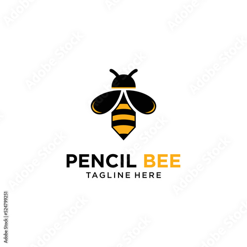 Pencil Bee Logo Design © Biart.99
