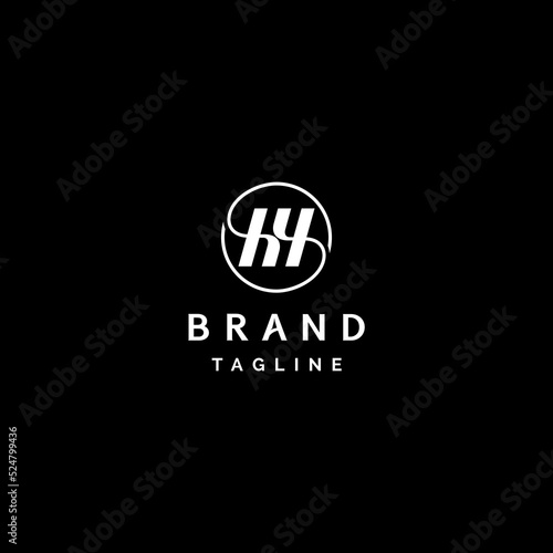 Initial Letter HH with lines forming a perfect circle. Two Letter h Inside a Circle Line Logo Design.