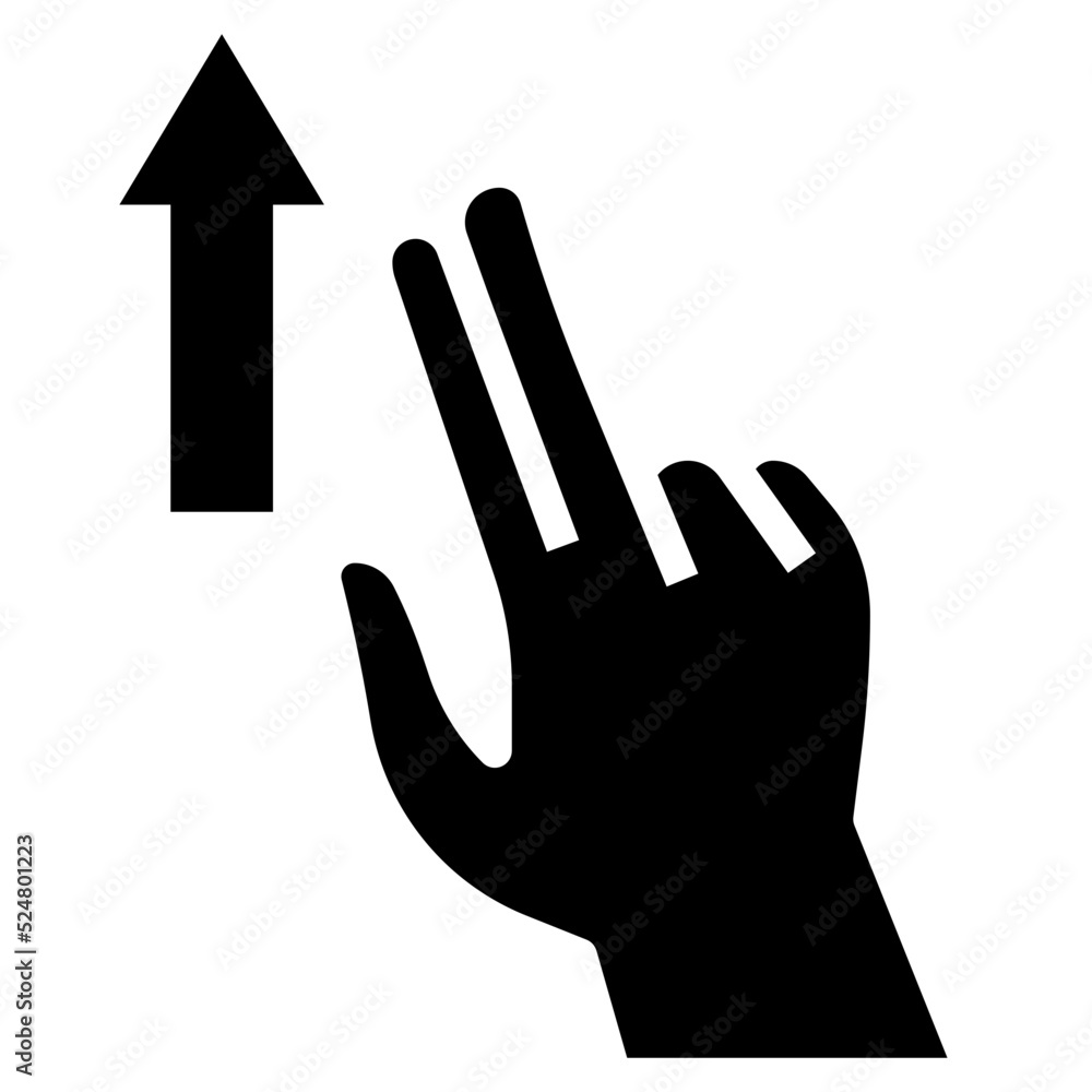 2X FLICK UP glyph icon 2X FLICK UP glyph icon