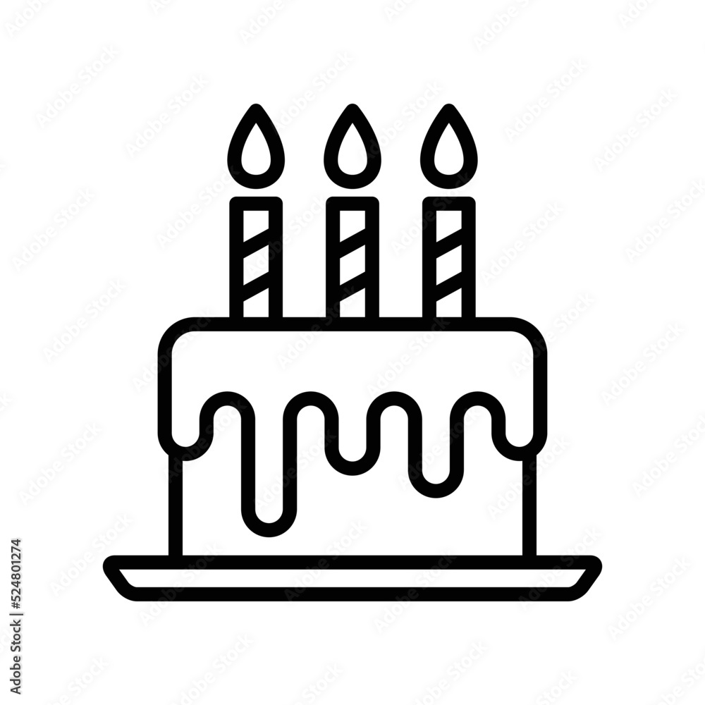 birthday cake icon vector design simple and clean