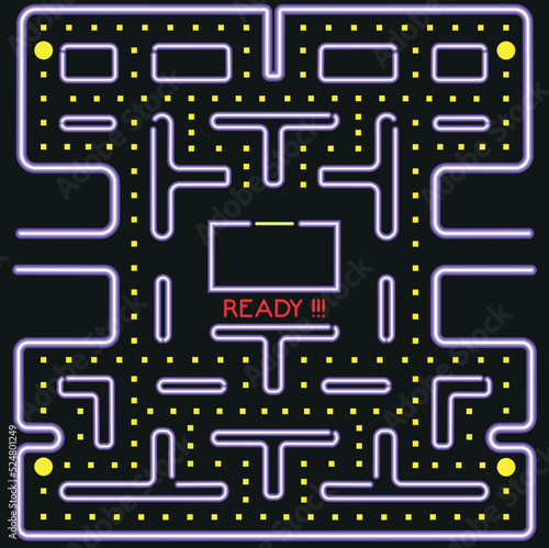 Illustration scene of the famous old pixel video game that we love, the familiar background screenshot retro style