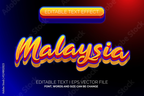 colorfull malaysia days text effect style 