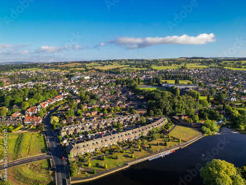 Aerial view of Otley town centre. A market town in West Yorkshire. photo