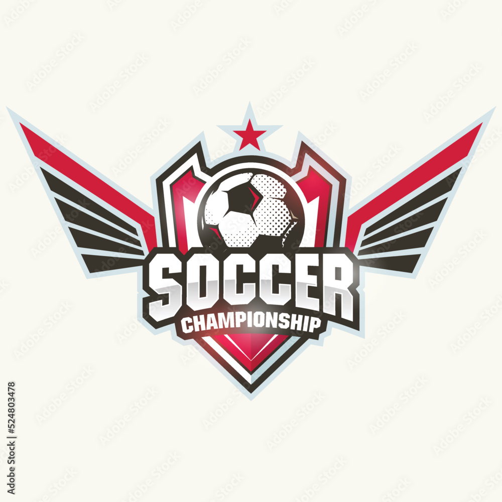 Soccer Football Badge Design Templates | Sport Team Identity Vector Illustrations isolated on white Background Soccer Football Badge Design Templates | Sport Team Identity Vector Illustrations isolated on white Background