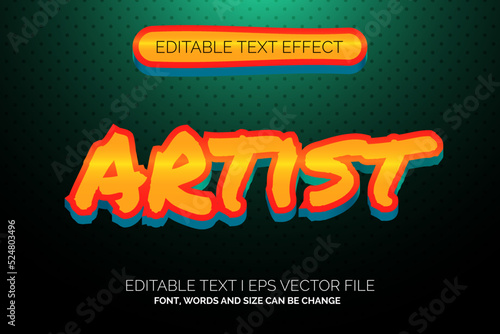colorfull modern artist text effect style 