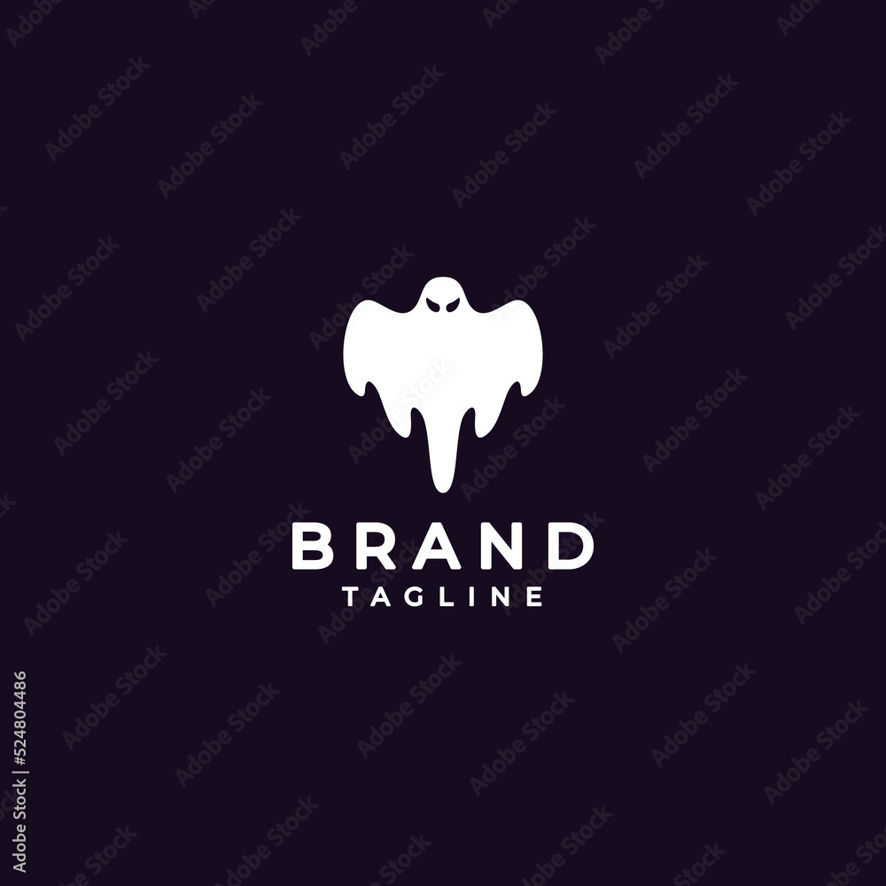Simple White Flying Ghost Logo Design. Scary White Flying Ghost Logo Design. Simple White Flying Ghost Logo Design. Scary White Flying Ghost Logo Design.