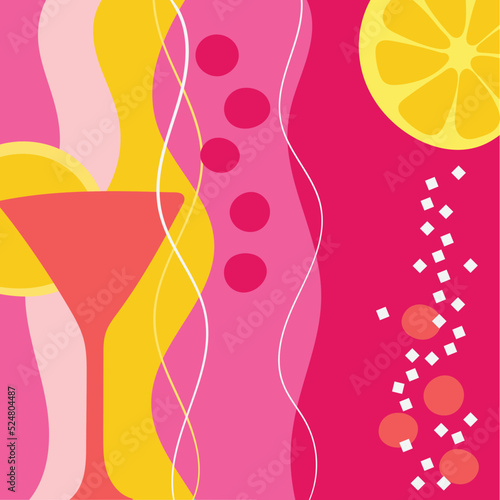 Cosmopolitan retro party background