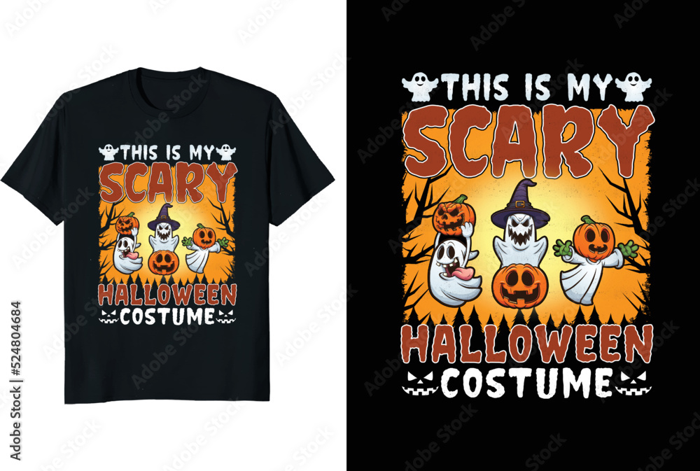 This is my scary Halloween costume and Halloween T-shirt design. Halloween pumpkin and ghost 