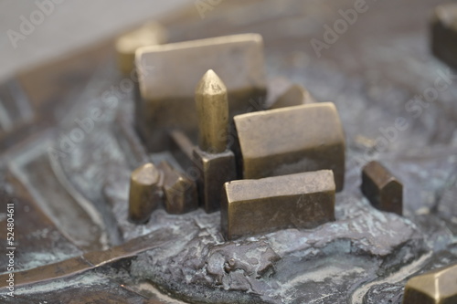 Wallpaper Mural brass, metal elements - miniature architecture of old buildings Torontodigital.ca